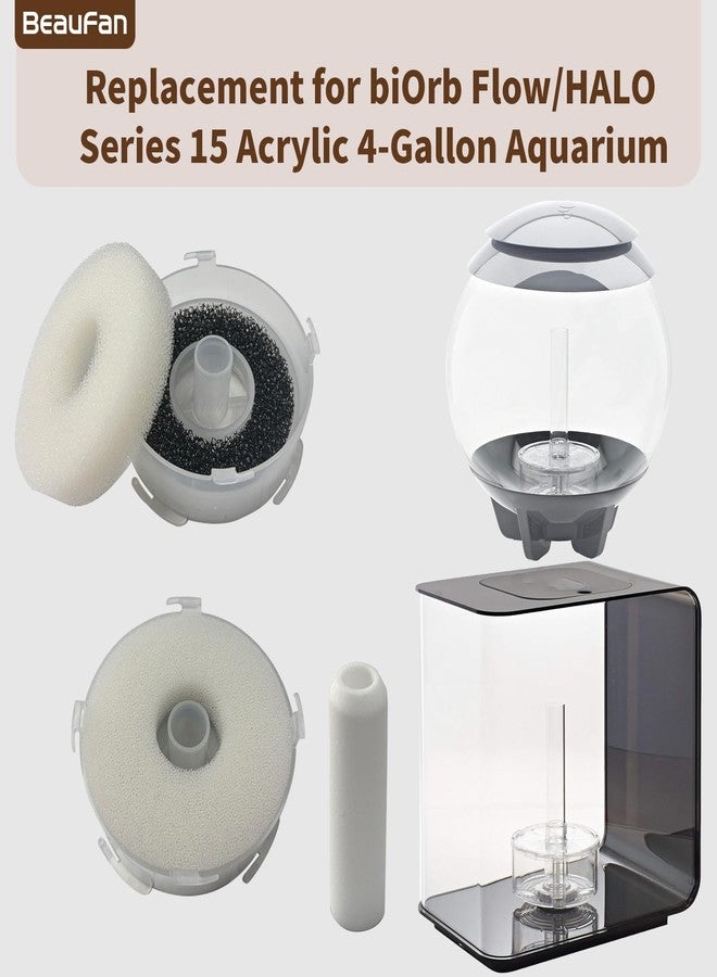 beaufan Compatiable Foam and Carbon Rings Set Replacement for All Biorb Aquariums, Carbon Filter* 10 Pack, Foam Filter*10 Pack, Air Stone*6 Pack - Image 2